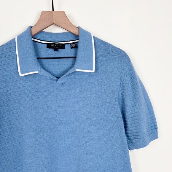 Ted Baker Textured Polo Shirt Short Sleeve Knit Old Money Preppy Business Casual - Picture 10 of 13